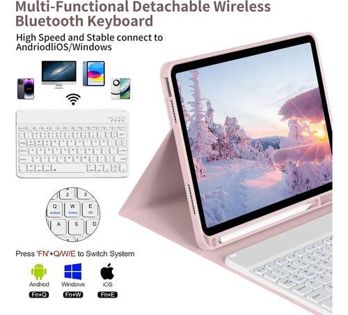 Funda Con Teclado iPad De 10a/11a Gen. 11/10.9 PuLG, A16 Rosa Claro