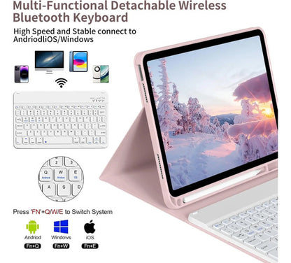 Funda Con Teclado iPad De 10a/11a Gen. 11/10.9 PuLG, A16 Rosa Claro