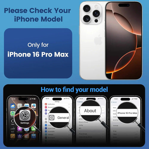 Funda Transparente Temdan Para iPhone 16 Pro Max, Compati... Transparente