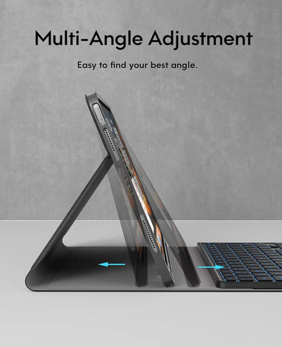 Chesona Funda Con Teclado Para iPad Air 11 Y Pro 11, Retr... Negro
