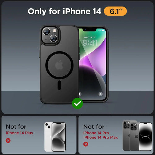 Funda Magnética Miracase Para iPhone 14 6.1 Pulgadas, Negra Negro