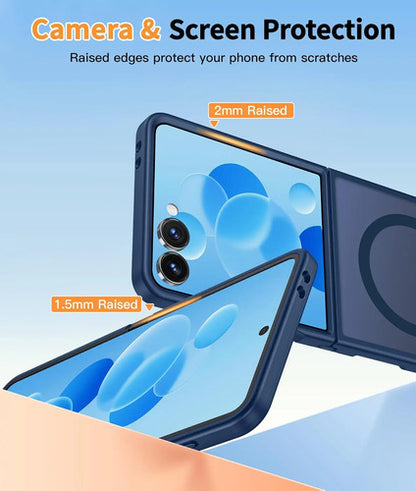 Funda Magnética Para Samsung Galaxy Z Flip 7 Azul Azul Lisa