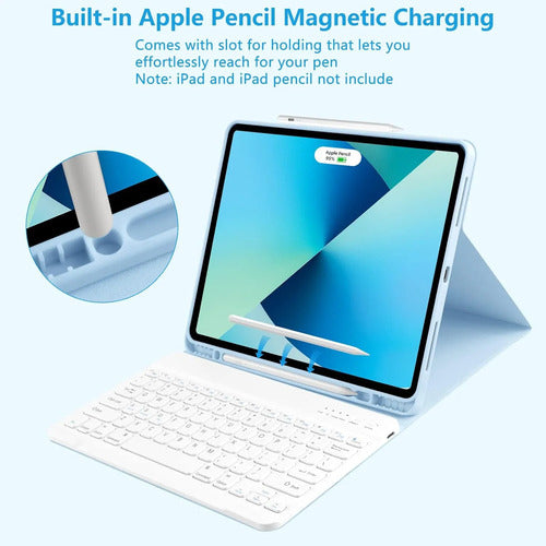 Funda Con Teclado Para iPad Air 13'' M4/m3/m2/pro 12.9 Azul
