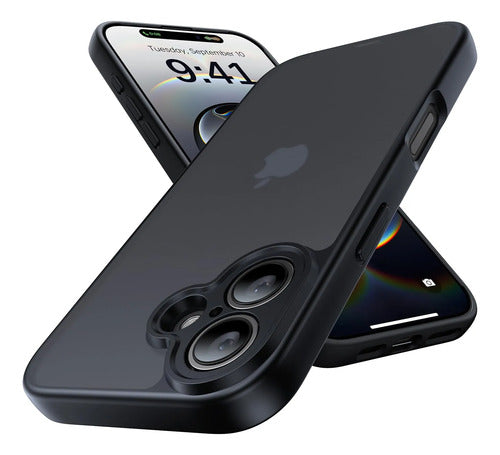 Funda Protectora Para iPhone 16, Antigolpes Negro