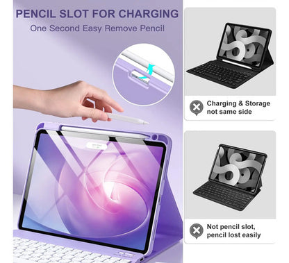 Funda Con Teclado Para iPad Air 11''/5a 4a Gen Morado