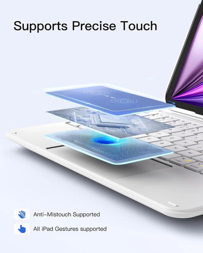 Funda Con Teclado Para iPad 11th/10th Gen, Air 11 Blanco