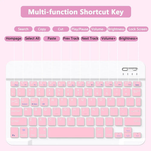 Funda Con Teclado Para iPad 11th 10th Gen Rosa Claro