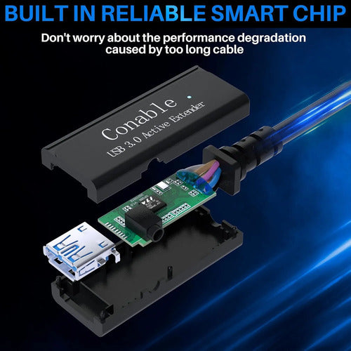 Cable Extensor Usb 3.0 Activo 75 Pies Negro