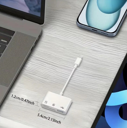 Lector De Tarjetas Sd A Usb C, 3 En 1 Blanco