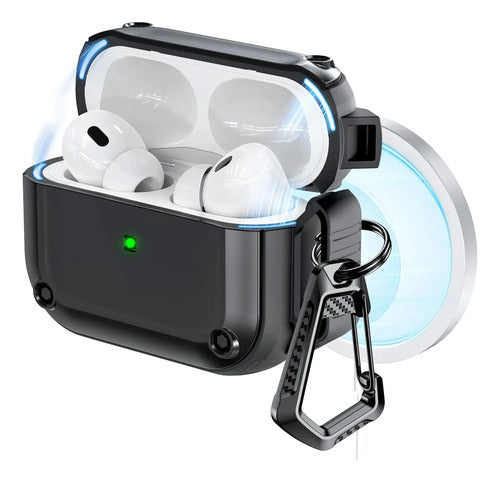 Estuche Para AirPods Pro 2da Generación Con Kit Negro