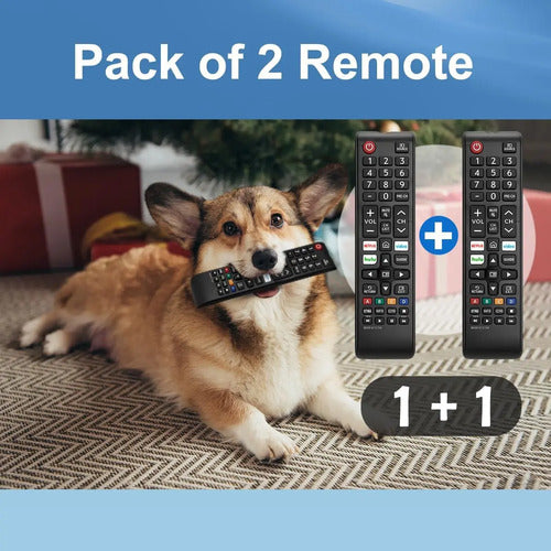 Pack X2 Control Remoto Universal Para Samsung Smart Tv Negro