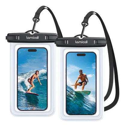 Funda Impermeable Lamicall Para Celulares Hasta 7  [2 Pack] Transparente