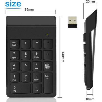 Teclado Numerico Inalambrico Para Laptop Negro Español