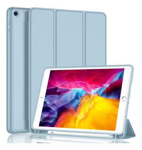 Funda Para iPad 9.7 Con Porta Lápiz Y Protección Completa Azul Claro