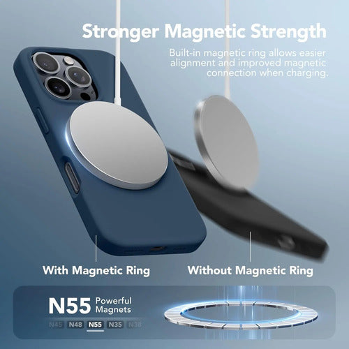 Funda Magnética Para iPhone 16 Pro Max Azul Marino