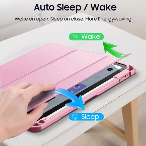 Funda Híbrida Delgada Para iPad Rosa Claro
