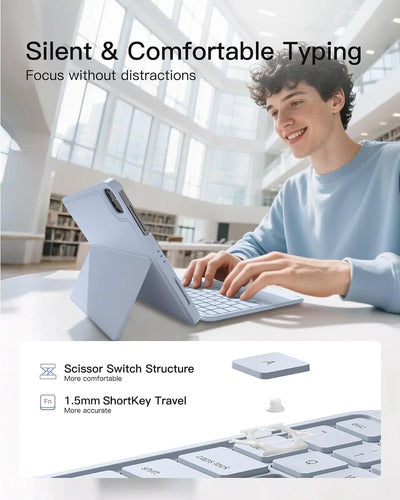 Funda Con Teclado Para iPad 11th/10th Gen, Air 11 Azul Claro