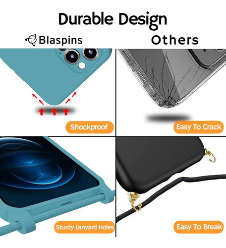 Funda Blaspins Para iPhone Con Correa Ajustable Verde Oscuro