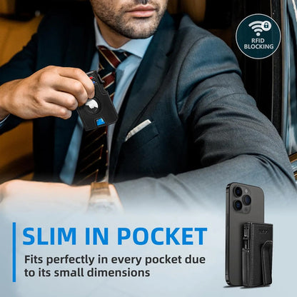 Billetera Para Hombre Con Bloqueo Negro