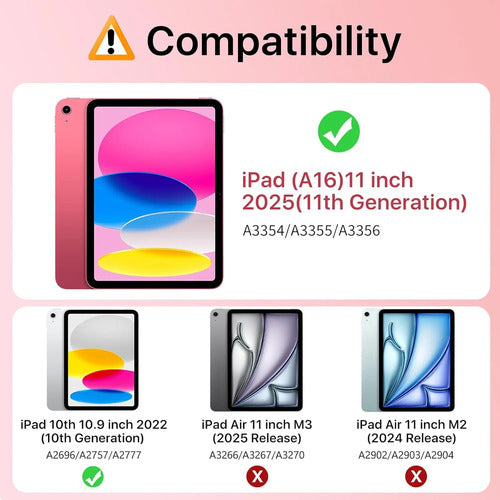Funda Para iPad 11-inch (a16) 11th Gen 2025 Rosa