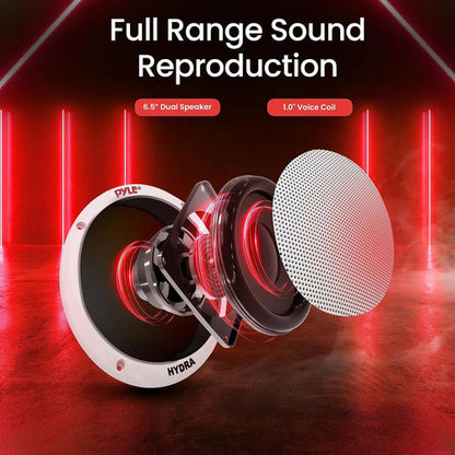 Pyle 6.5'' Altavoces Marinos Potentes E Impermeables De 400w Blanco