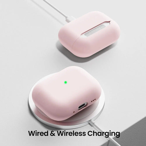 Estuche Funda Para AirPods Pro 3, Silicona Híbrida, Rosa Chicle