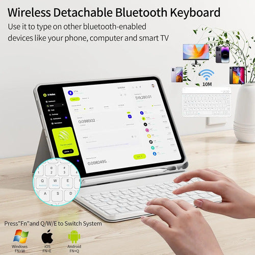 Funda Con  Teclado Para iPad Pro 11'' Gen Gris