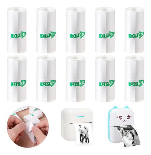 Set X2 Rollos Para Mini Impresora, 57mm X 3m Blanco