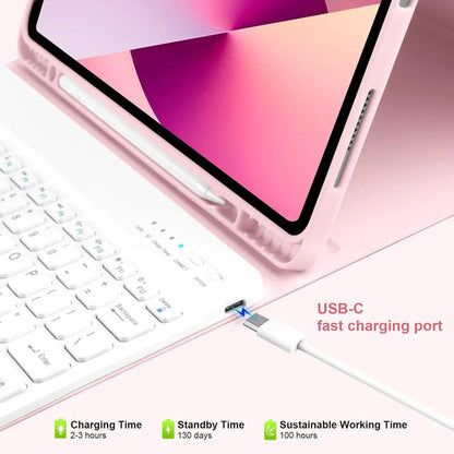 Funda Con Teclado Para iPad Air Y Pro Rosa