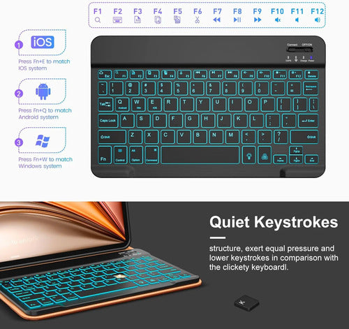 Funda Con Teclado Para iPad Air 11-inch Y Air 10.9 Inch Negro