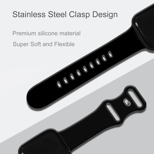 Correa Deportiva De Silicona Para Apple Watch Negro 1 Cm