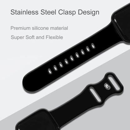 Correa Deportiva De Silicona Para Apple Watch Negro 1 Cm