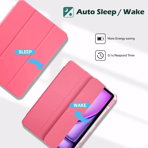 Funda Para iPad Air Con Soporte Para Lápiz Rosa