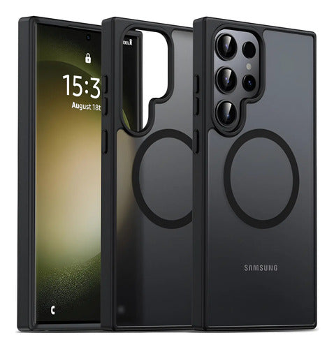 Funda Magnética Para Samsung Galaxy S23 Ultra, Negra Negro