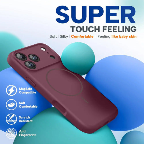 Funda Magnética Miracase Para iPhone 17 Pro Max Bordó