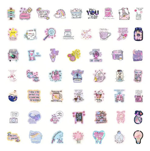 50 Pegatinas Stickers Motivacionales - Autoadhesivos