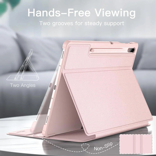 Funda Jetech Para Samsung Galaxy Tab S8/s7 Con Soporte S Pen Rosa Lisa