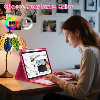 Funda Con Teclado Para iPad A16 11th 10th Gen Rosa
