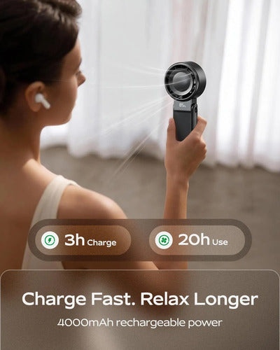 Ventilador Portátil Recargable 4000mah Negro