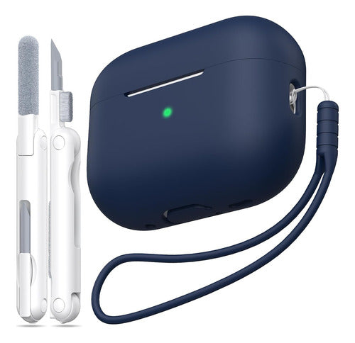 Estuche De Silicona Para AirPods Pro 2da Generación Azul Oscuro