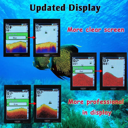Localizador De Peces Recargable Y Portátil Con Pantalla Lcd