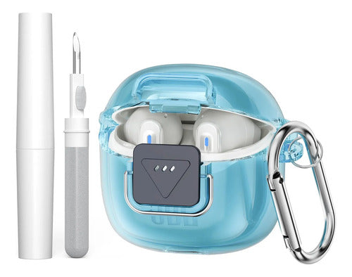Funda Case Para Jbl Tune Flex Con Kit De Limpieza Azul Claro