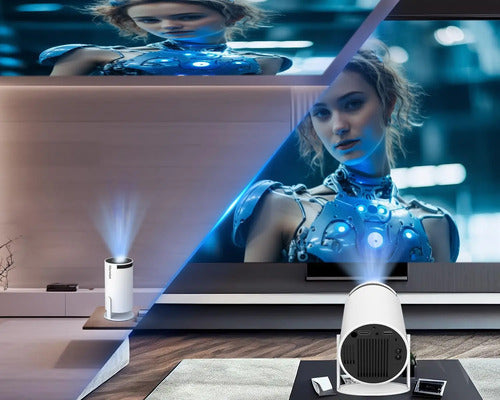 Mini Proyector Hy300pro Con Wifi Y Bluetooth, 4k Blanco