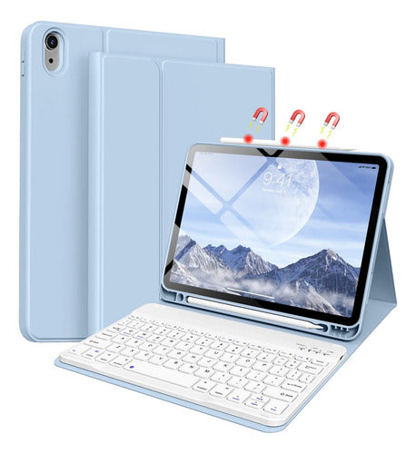 Funda Con Teclado Para iPad Air Gen 11 Azul