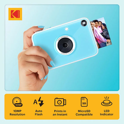 Cámara Digital Kodak Printomatic+ Instant Print 10mp Rosa Azul