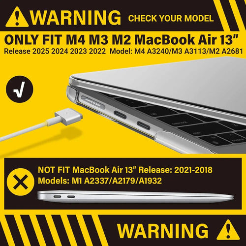Funda Ibenzer Para Macbook Air 13  2022-2025, Transparente Transparente