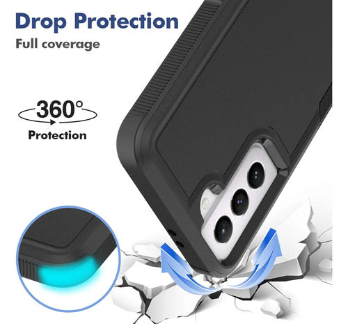 Funda Protectora Samsung Galaxy S21 5g Doble Capa Antigolpes Negro Liso