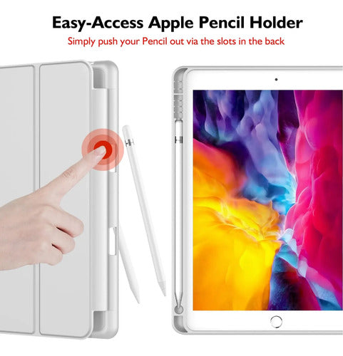 Funda Para iPad 9.7 Con Porta Lápiz Y Protección Completa Gris