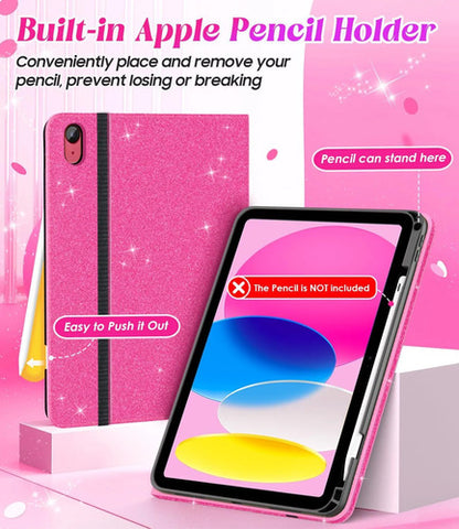 Funda Con Glitter Para iPad A16 Rosa