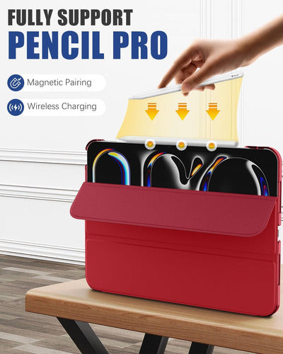 Funda Para iPad Pro 11'' 2024 (5ta Gen) Roja Rojo